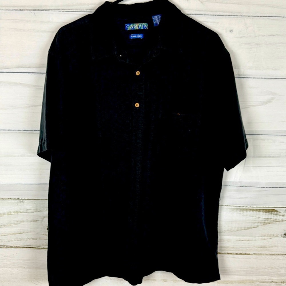 Moda Campia 2XL men’s black button down shirt